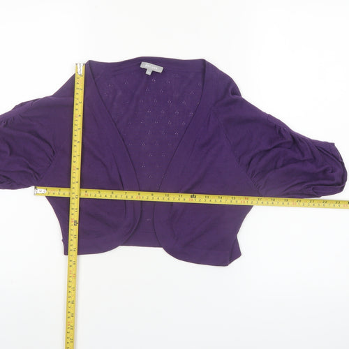 Marks and Spencer Per Una Womens Purple M/L Open Front Shrug Cardigan