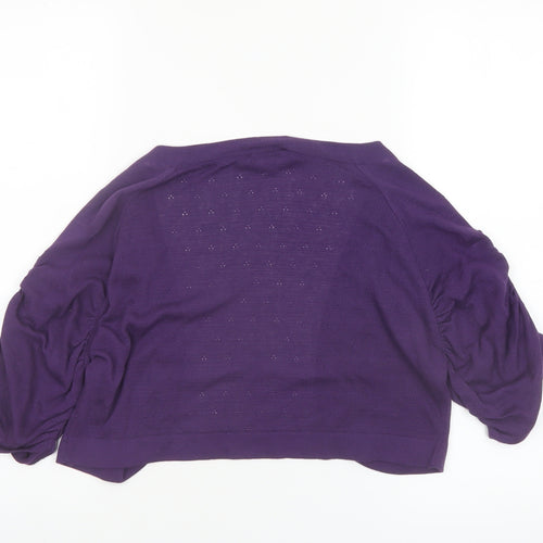 Marks and Spencer Per Una Womens Purple M/L Open Front Shrug Cardigan
