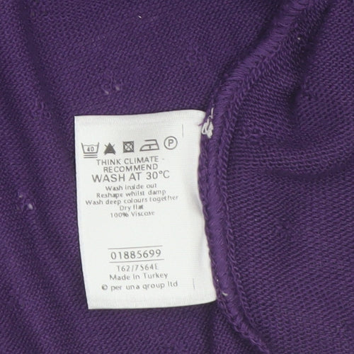Marks and Spencer Per Una Womens Purple M/L Open Front Shrug Cardigan
