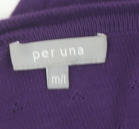 Marks and Spencer Per Una Womens Purple M/L Open Front Shrug Cardigan