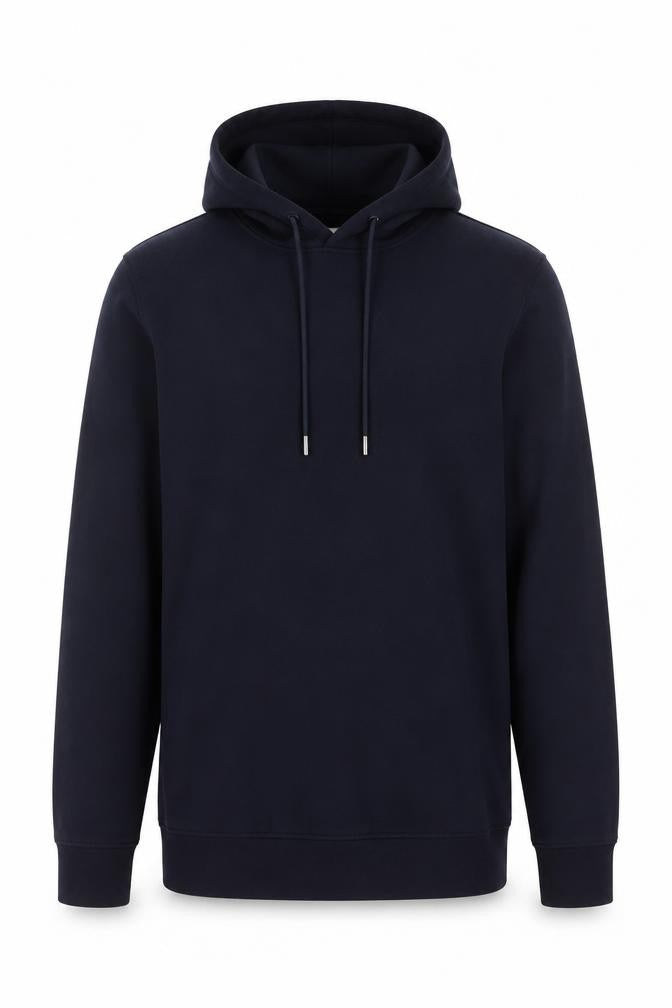 Front view of Marks & Spencer Autograph Men's Blue Pullover Hoodie, size S, Regular