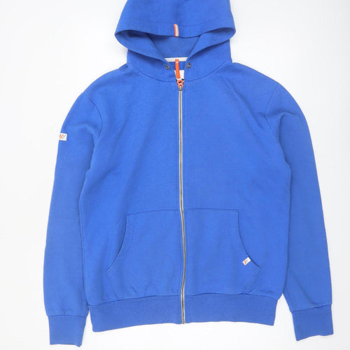 Superdry Men's Blue Full Zip Hoodie XL Cotton Blend Fleece