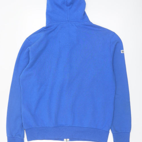 Superdry Men's Blue Full Zip Hoodie XL Cotton Blend Fleece