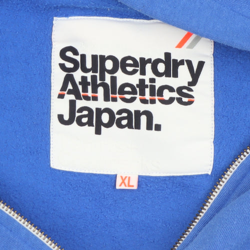 Superdry Men's Blue Full Zip Hoodie XL Cotton Blend Fleece