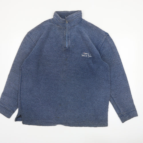 Weird Fish Mens Blue 1/4 Zip Pullover Sweatshirt Size M