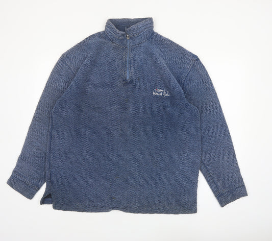 Weird Fish Mens Blue 1/4 Zip Pullover Sweatshirt Size M