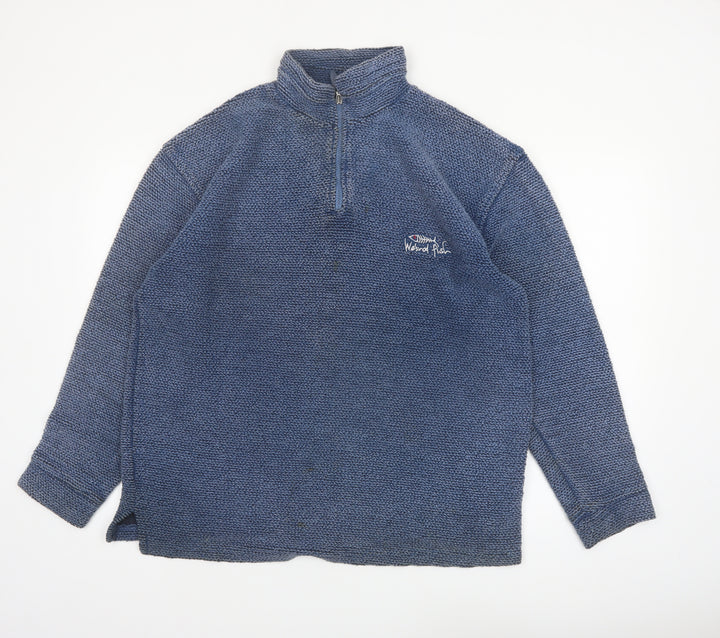 Weird Fish Mens Blue 1/4 Zip Pullover Sweatshirt Size M