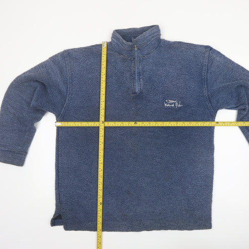 Weird Fish Mens Blue 1/4 Zip Pullover Sweatshirt Size M