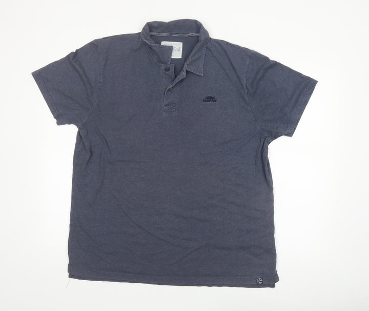 Weird Fish Men's Blue Cotton Blend Polo Shirt XL Regular Fit