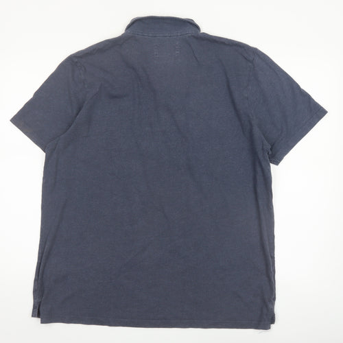 Weird Fish Men's Blue Cotton Blend Polo Shirt XL Regular Fit