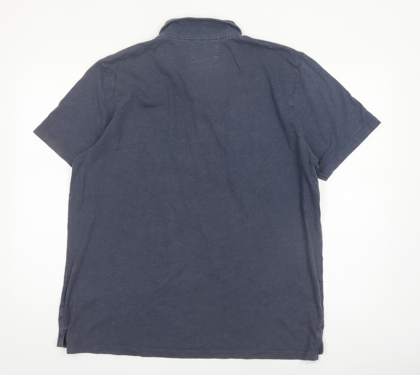 Weird Fish Men's Blue Cotton Blend Polo Shirt XL Regular Fit