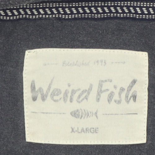 Weird Fish Men's Blue Cotton Blend Polo Shirt XL Regular Fit