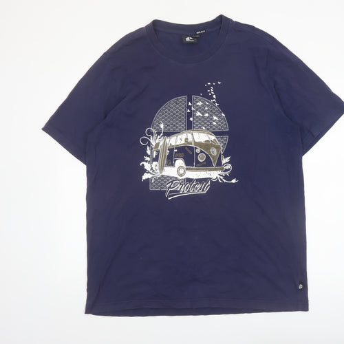 Protest Men's Blue XL Graphic Camper Van Regular Fit T-Shirt