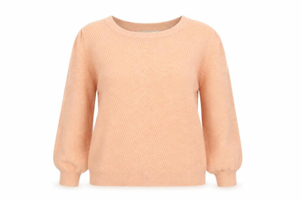 Front view of YAYA Women Pink Crew Neck Long Sleeve jumper, size M