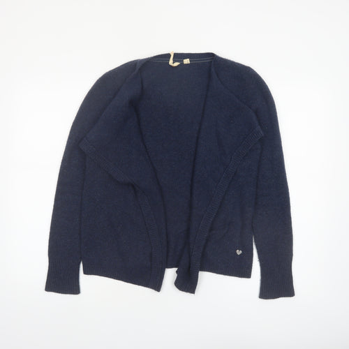 White Stuff Women's Blue Wool Blend Open Cardigan Size 10