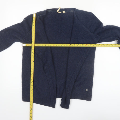 White Stuff Women's Blue Wool Blend Open Cardigan Size 10