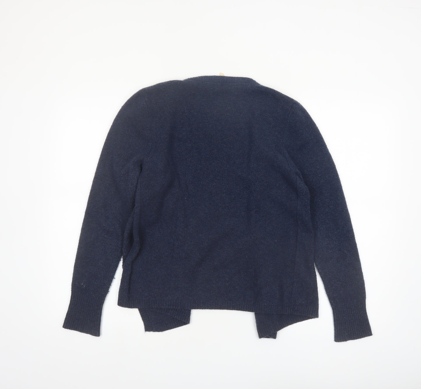 White Stuff Women's Blue Wool Blend Open Cardigan Size 10