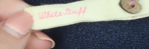 White Stuff Women's Blue Wool Blend Open Cardigan Size 10