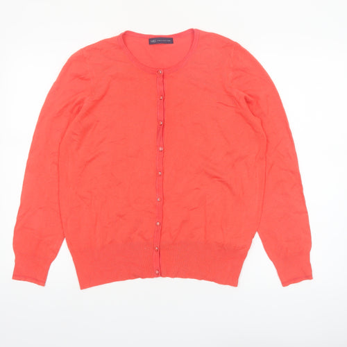 Marks and Spencer Women's Orange Cardigan UK 16 Long Sleeve Knit