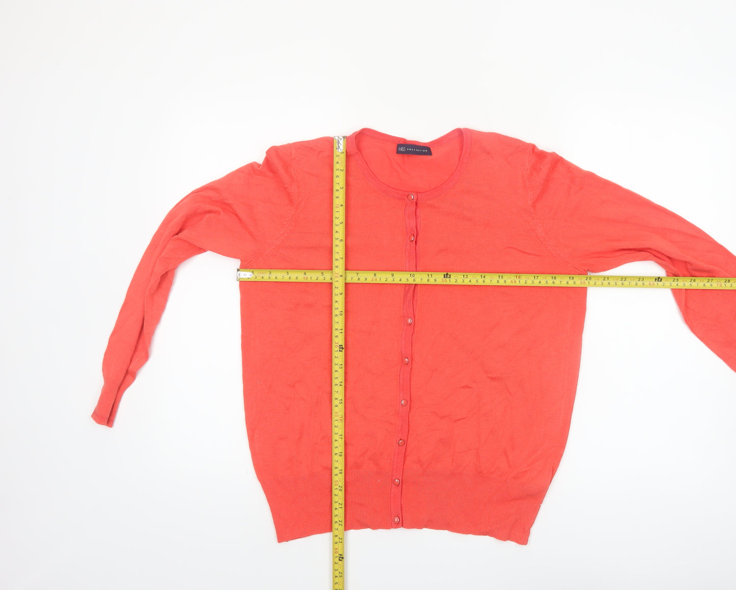 Marks and Spencer Women's Orange Cardigan UK 16 Long Sleeve Knit
