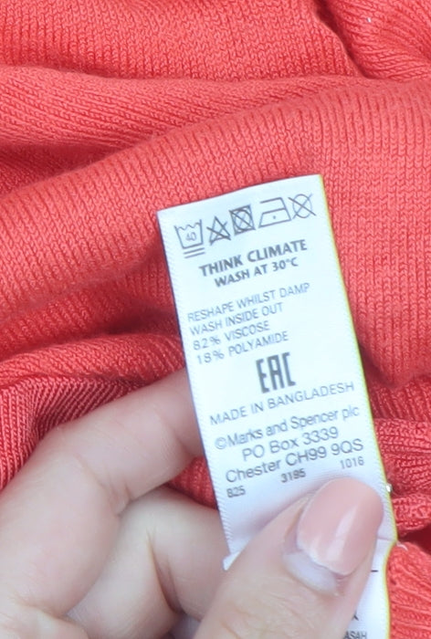 Marks and Spencer Women's Orange Cardigan UK 16 Long Sleeve Knit
