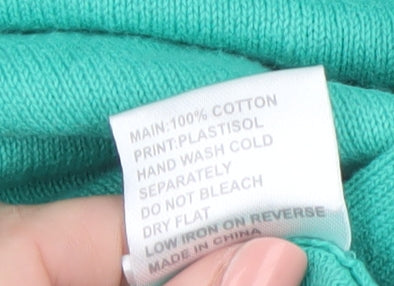 Haven Women Green Relaxed Crew Neck Rainbow Cotton Jumper One Size