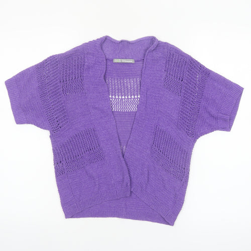 Marks and Spencer Women Purple Open Knit Short Sleeve Cardigan UK 10