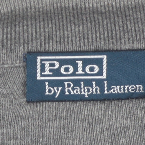 Polo Ralph Lauren Men's Grey Cotton Collared Pullover Jumper M