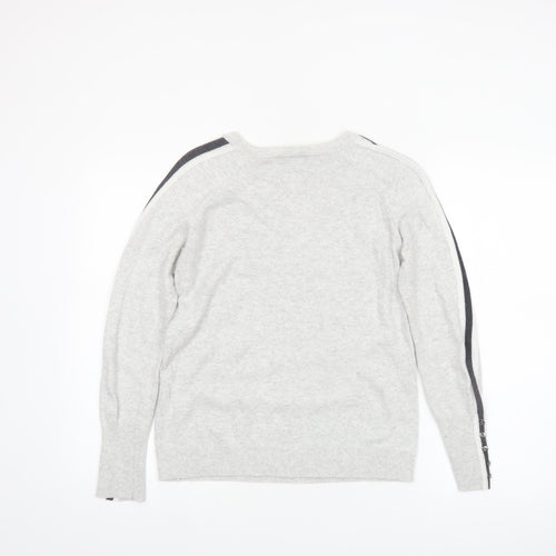 Mint Velvet Womens Grey Crew Neck Long Sleeve Pullover Jumper S