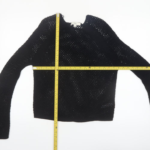Marks and Spencer Women's Black Open-Knit Cotton Jumper Size S