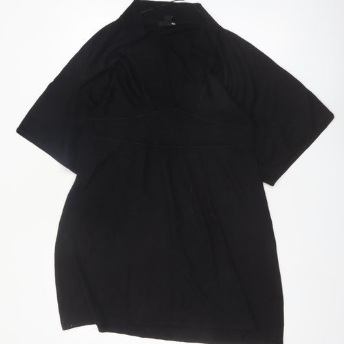 H&M Women’s Black Wool Blend Short Knit Dress Size 14