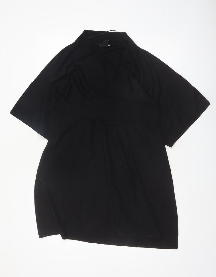 H&M Women’s Black Wool Blend Short Knit Dress Size 14