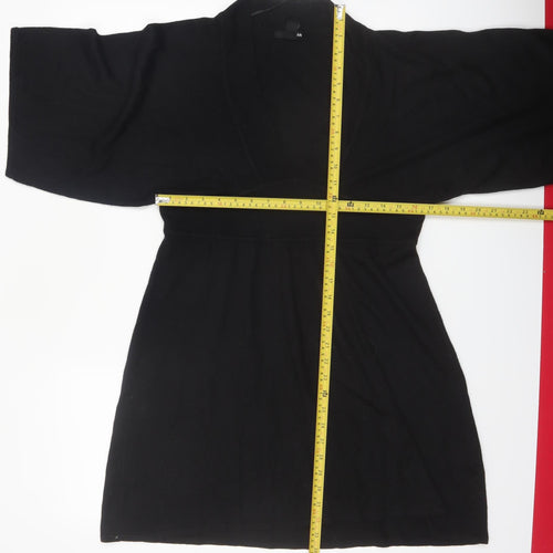 H&M Women’s Black Wool Blend Short Knit Dress Size 14