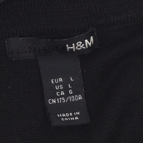 H&M Women’s Black Wool Blend Short Knit Dress Size 14