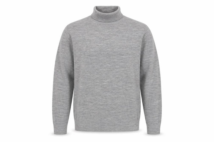 Uniqlo Men's Grey Wool Roll Neck Jumper Size S