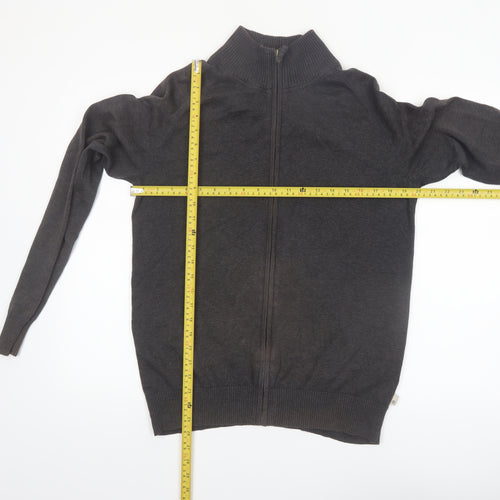 Timberland Men Grey Cotton Full Zip High Neck Jumper Size S
