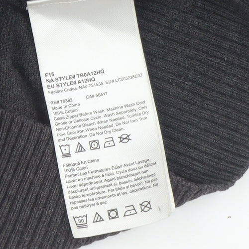 Timberland Men Grey Cotton Full Zip High Neck Jumper Size S