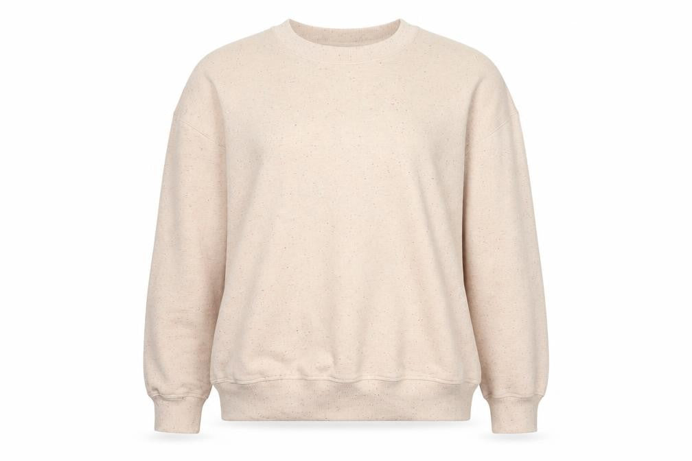 Marks and Spencer Per Una Womens Beige Cotton Blend Crew Neck Sweatshirt Size L