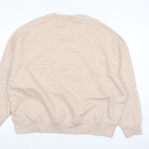 Marks and Spencer Per Una Womens Beige Cotton Blend Crew Neck Sweatshirt Size L
