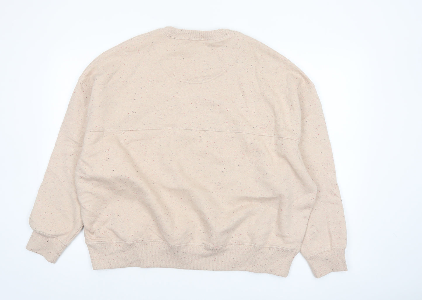 Marks and Spencer Per Una Womens Beige Cotton Blend Crew Neck Sweatshirt Size L