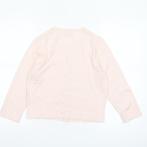 Hobbs Women’s Pink Cotton Silk Cardigan Small Classic Long Sleeve
