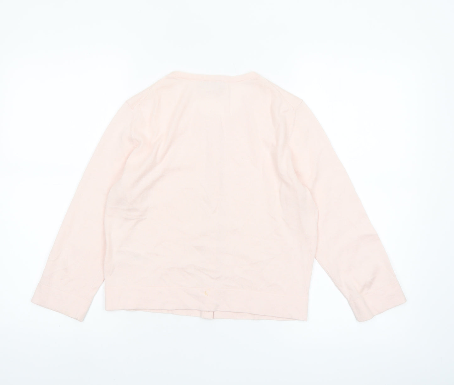 Hobbs Women’s Pink Cotton Silk Cardigan Small Classic Long Sleeve