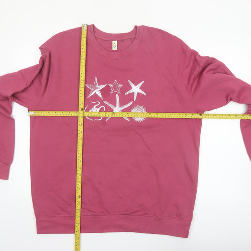 Earth Positive Women's Pink Crew Neck Organic Cotton Sweatshirt XL