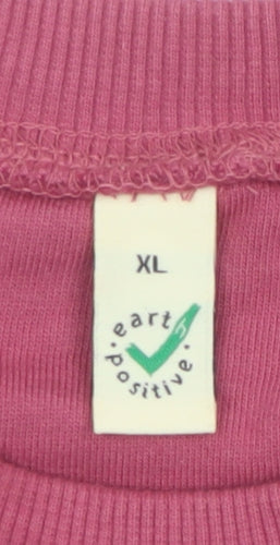 Earth Positive Women's Pink Crew Neck Organic Cotton Sweatshirt XL