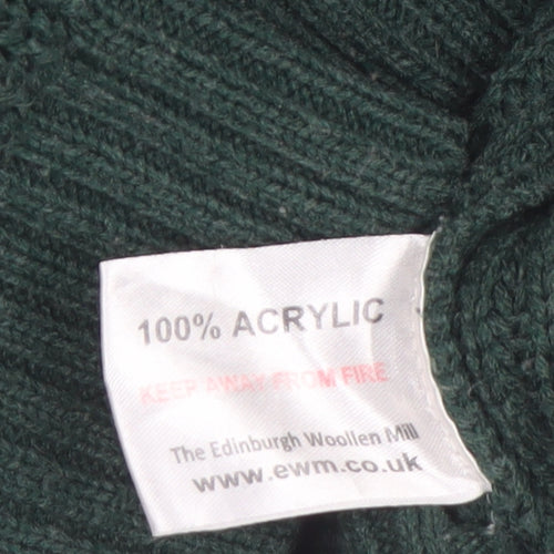 PG Field Men's Green Chunky-Knit Crew Neck Acrylic Jumper L