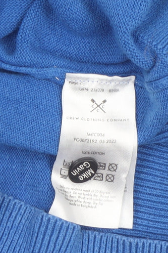 Crew Clothing Company Men's Blue Cotton 1/4 Zip Jumper Size L
