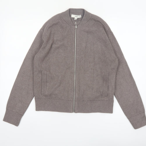 Marks and Spencer Women Brown Full Zip Knit Jumper Size S