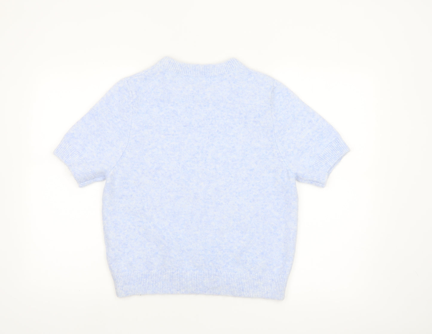 Marks and Spencer Women's Blue Short Sleeve Pullover Jumper Size M