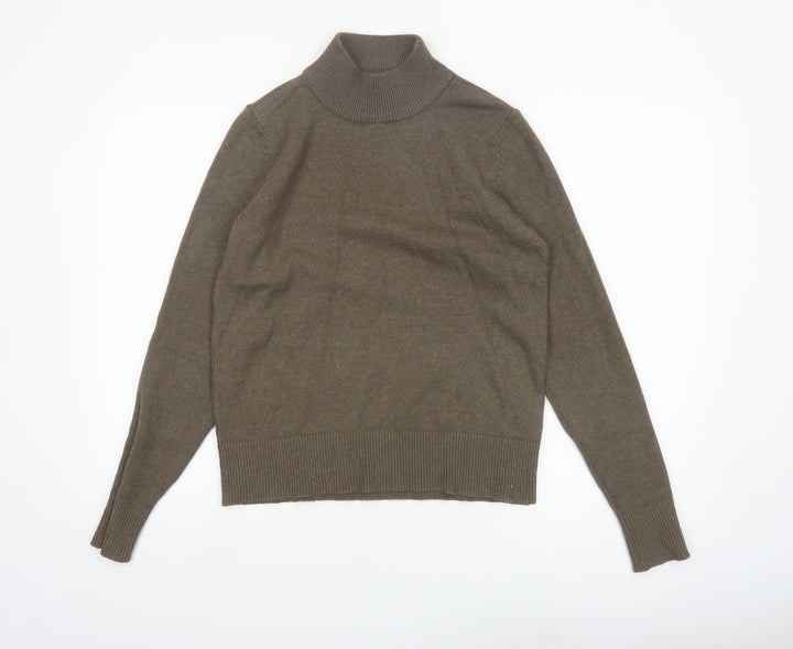 Vila Womens Brown Roll Neck Jumper Small Viscose Blend Knitwear