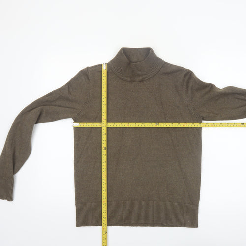 Vila Womens Brown Roll Neck Jumper Small Viscose Blend Knitwear